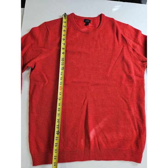 J Crew Sweater Men's Size XL Tall Burnt Orange 100% Lambs Wool Long Sleeve - Picture 4 of 6
